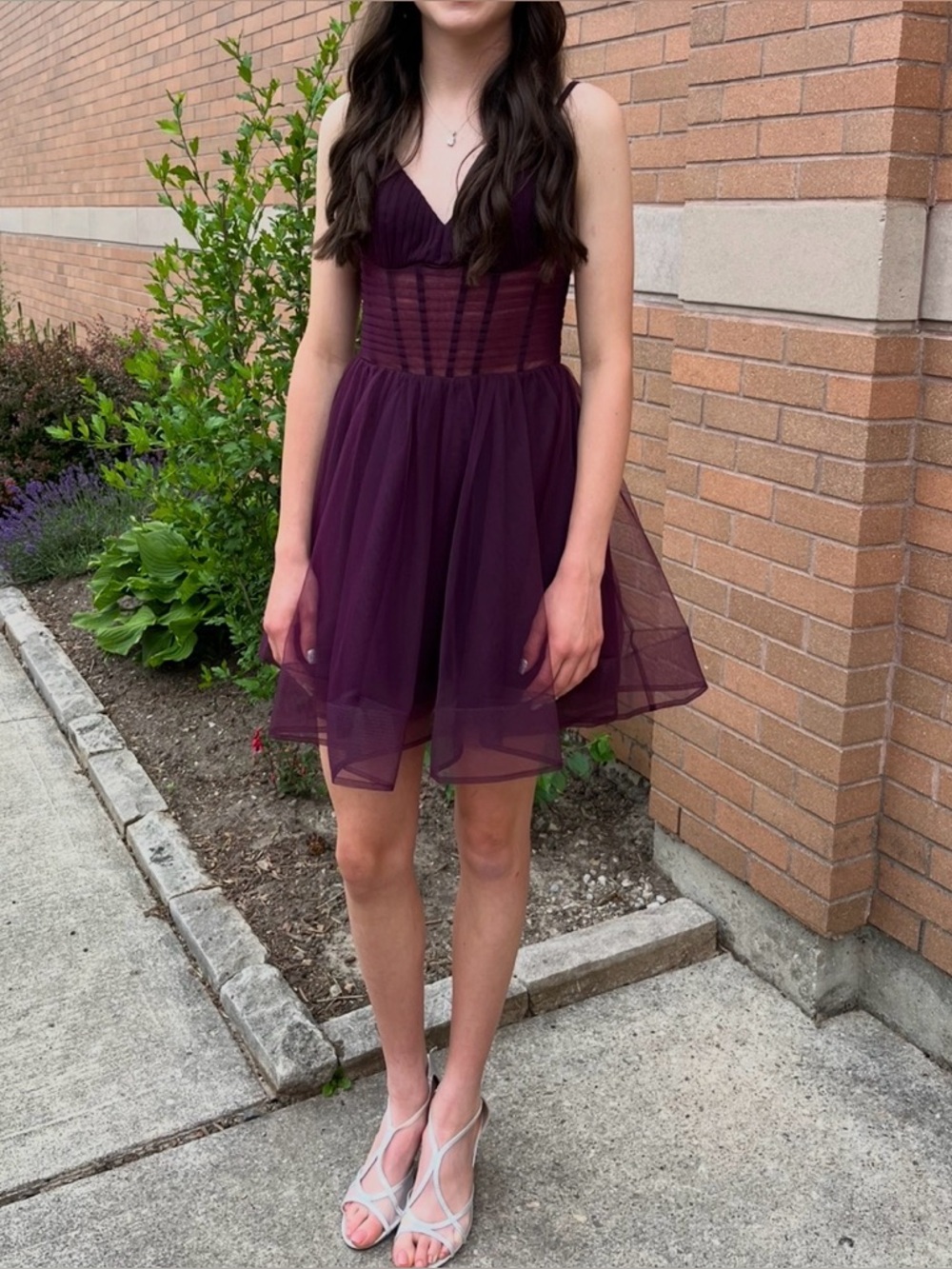 Plum Corset Bodice Grad Dress